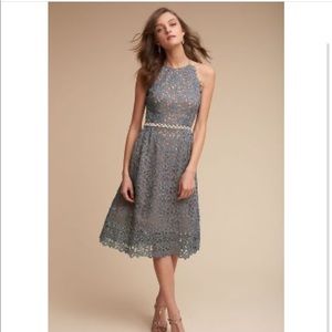 BHLDN James Dress Steel Blue Size 4 Floral